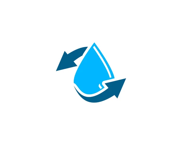 Gota Agua Con Plantilla Logotipo Flecha — Archivo Imágenes Vectoriales