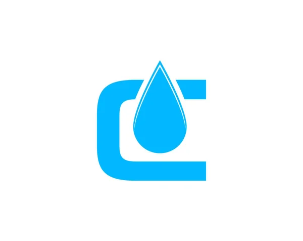 Letra Inicial Gota Logotipo Agua — Archivo Imágenes Vectoriales
