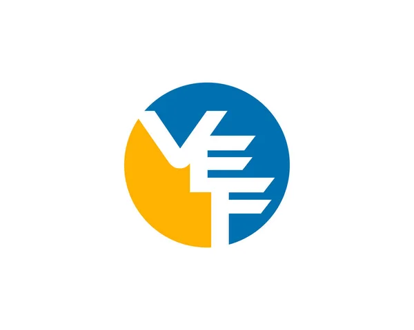 Первоначальное Письмо Дизайн Логотипа Vef — стоковый вектор