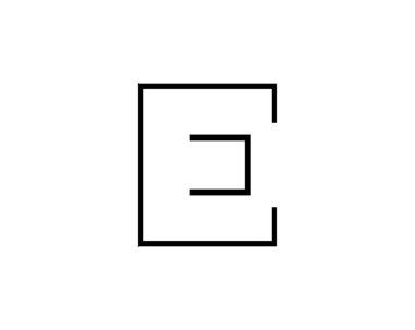 E harfinin Logo, alfabe Logo tasarlamak vektör anahat