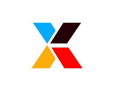 X harfi Logo şablonu vektör