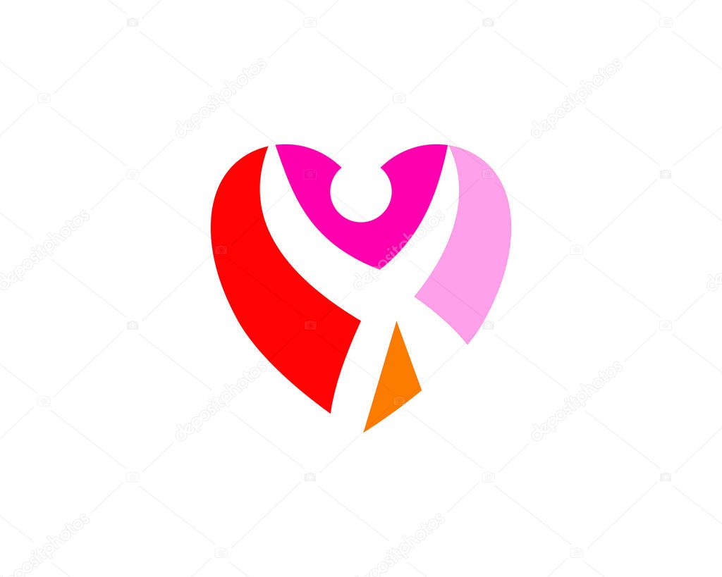 Love Hearth Care logo concept, Love People logo template, Charity logo template vector