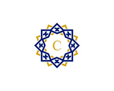 C ilk harf logo ile lüks süsleme