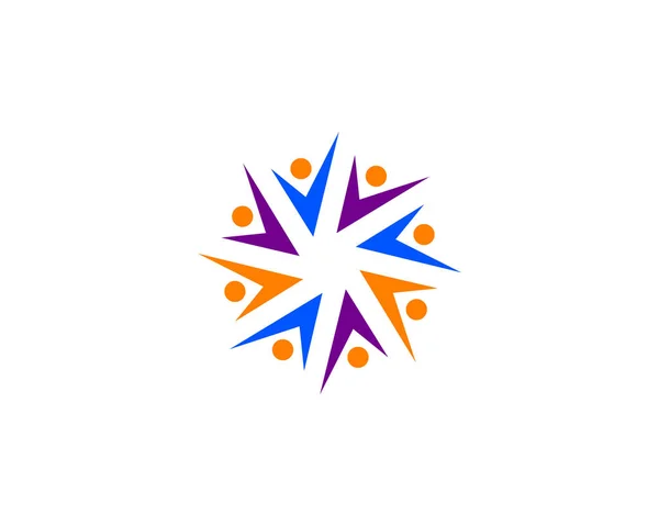 Logo Comunitario Logo Del Lavoro Squadra Logo Sociale Logo Del — Vettoriale Stock