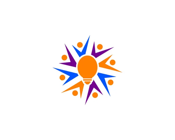 People Idea Logo Template — Stock Vector