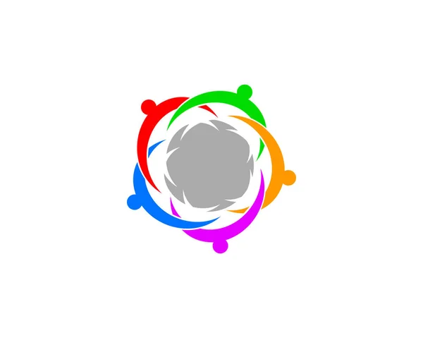 Modèle Conception Logo Travail Équipe — Image vectorielle