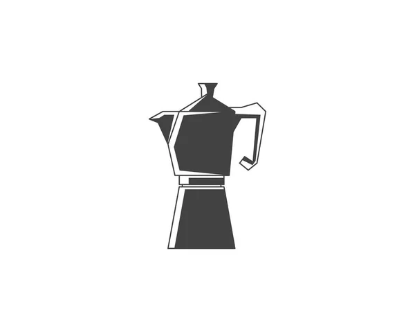 间歇机咖啡机线图标 咖啡壶标志 咖啡机矢量标志 咖啡店标志 矢量插图 — 图库矢量图片