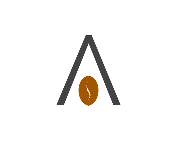 Letra Con Plantilla Logotipo Grano Café — Vector de stock