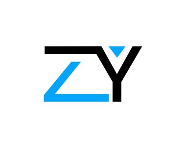 İlk harf Zy Logo tasarım şablonu