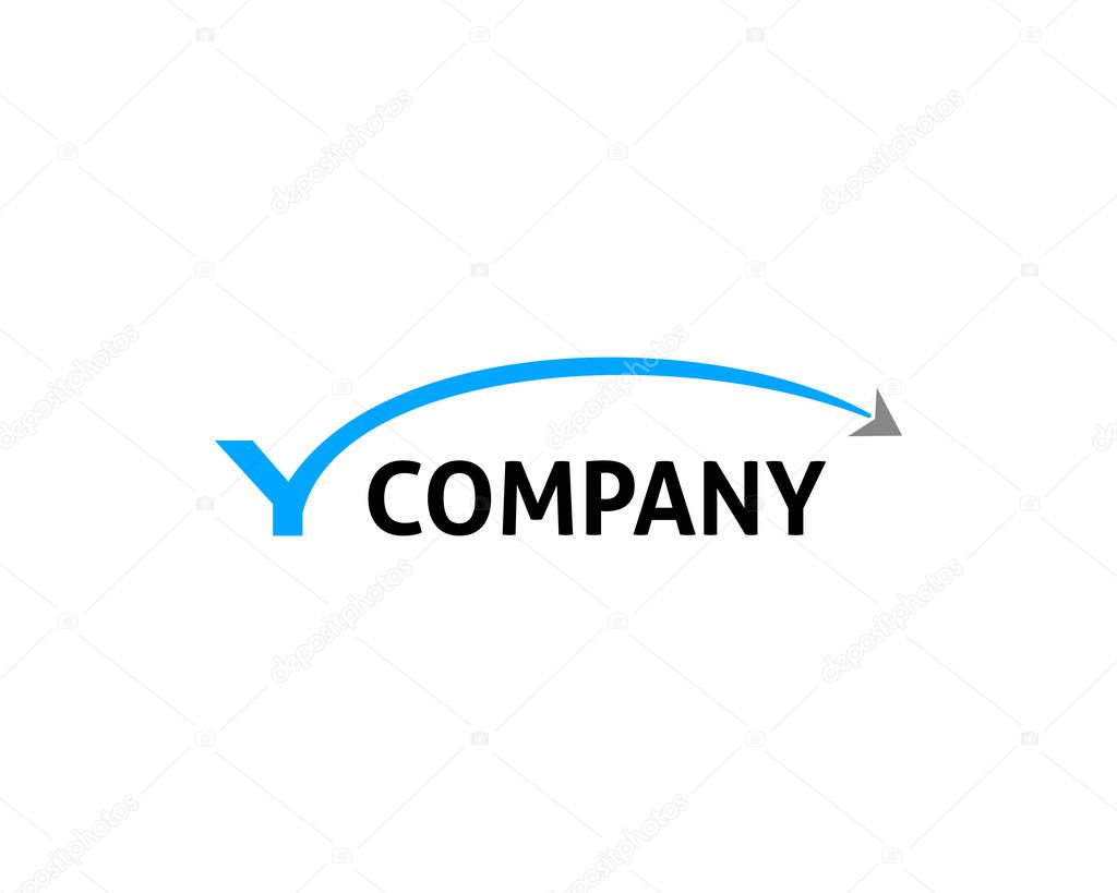 Initial letter Y with arrow logo template design