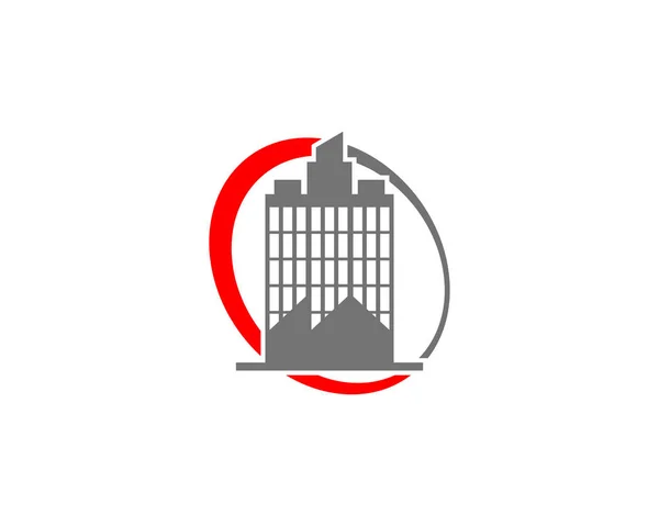 Real Estate Apartment Mrakodrap Logo Vector Icon — Stockový vektor