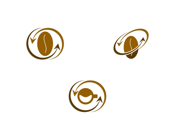 Sada Vektor Zrnkové Kávy Kombinace Logo Šipka — Stockový vektor