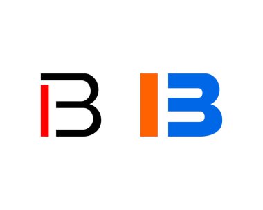İlk harf IB Logo şablonu tasarım