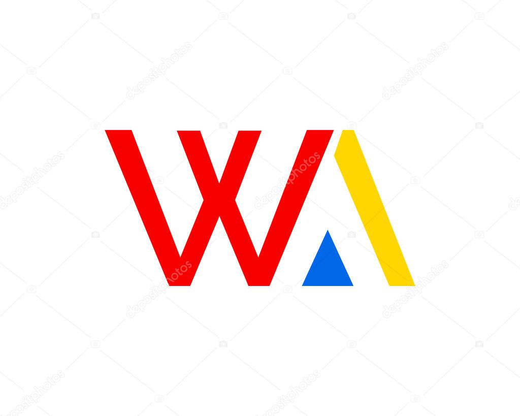 Initial Letter WA Logo Template Design