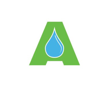 Su Damlası Harf A İlk Logo Şablonu