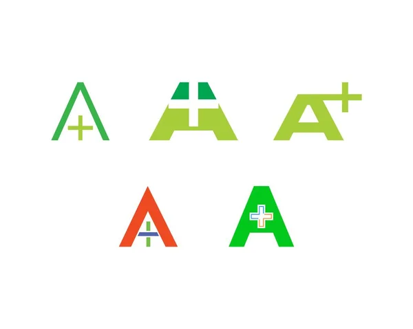 クロス プラス医療ロゴ アイコンのデザイン テンプレート要素の頭文字を設定します — ストックベクタ