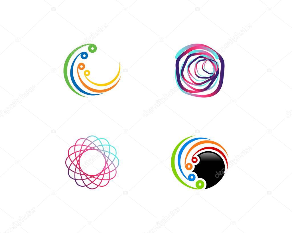 Set of Abstract Circle Logo Template