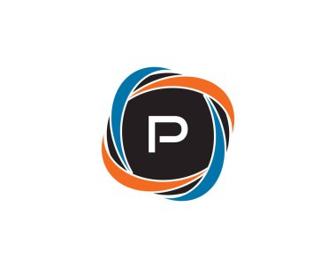 İlk harf P daire negatif alanı Logo tasarım şablonu