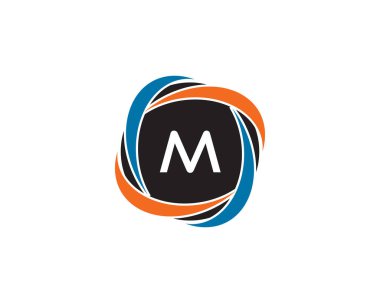 İlk harf M daire negatif boşluk Logo tasarım şablonu