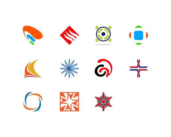 ベクトルの抽象的なロゴのデザイン要素のセット — ストックベクタ