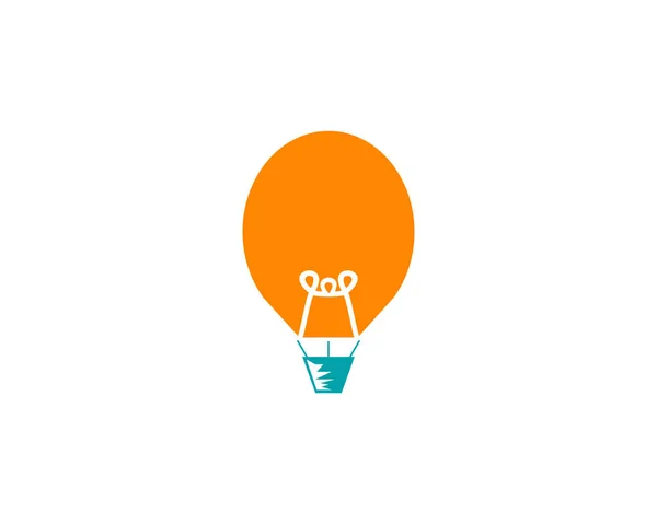 Ballong och glödlampa Logotypdesign — Stock vektor