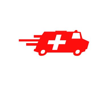Ambulans van araç basit iş simge logo hızlandırmak