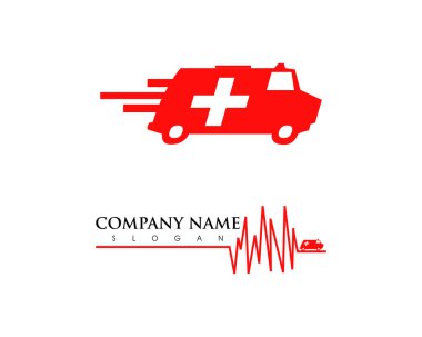 Basit iş simge logo hız ambulans van araç kümesi