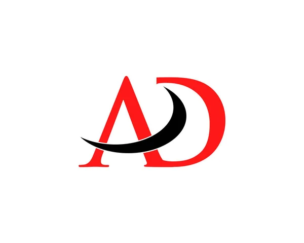 Carta Inicial AD Logo Template — Vector de stock