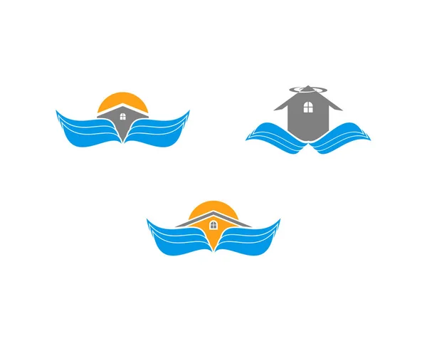 Conjunto de Wing House Vector Logo — Vector de stock