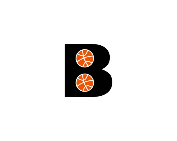 Letra B para Plantilla de Logo de Baloncesto — Archivo Imágenes Vectoriales