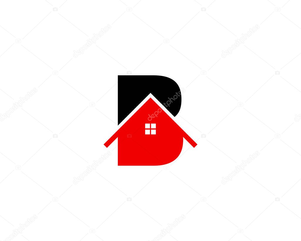 Initial Letter B House Real Estate Logo Design