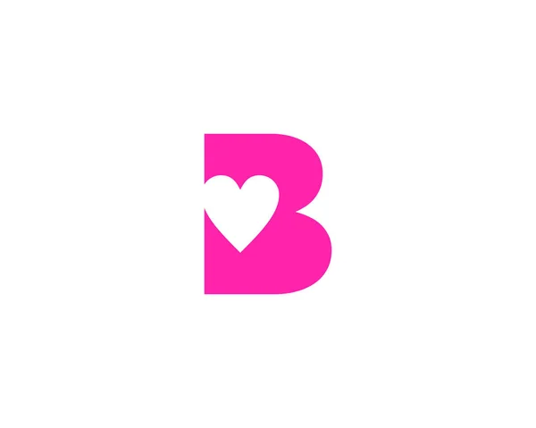 Initial Letter B Love Design Logo Vector Graphic Branding Letter Element — Stock Vector