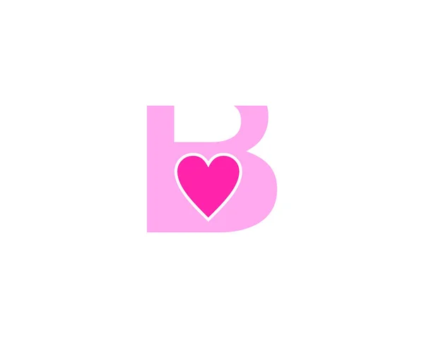 Initial Letter B Love Design Logo Vector Graphic Branding Letter Element — Stock Vector