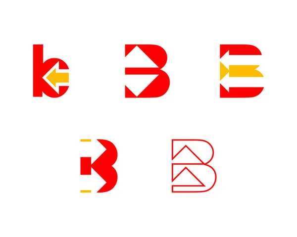 Conjunto de letra inicial B con diseño de logotipo de flecha — Vector de stock