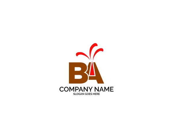 Mektup Ba volkan vektör Logo tasarım öğesi — Stok Vektör