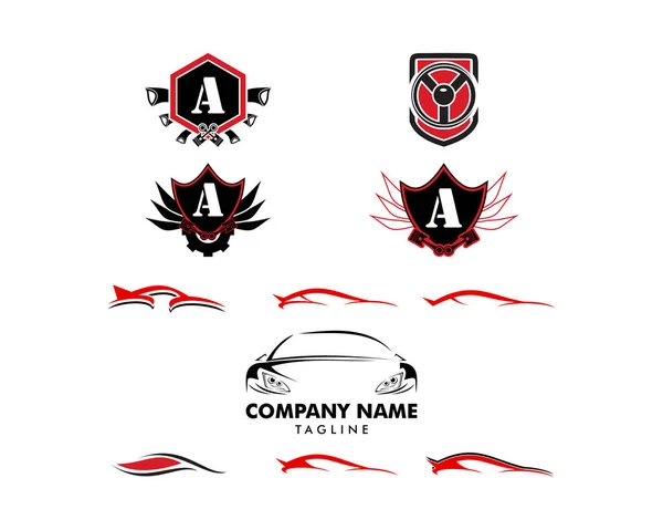 Otomatik araba Logo şablonu kümesi — Stok Vektör