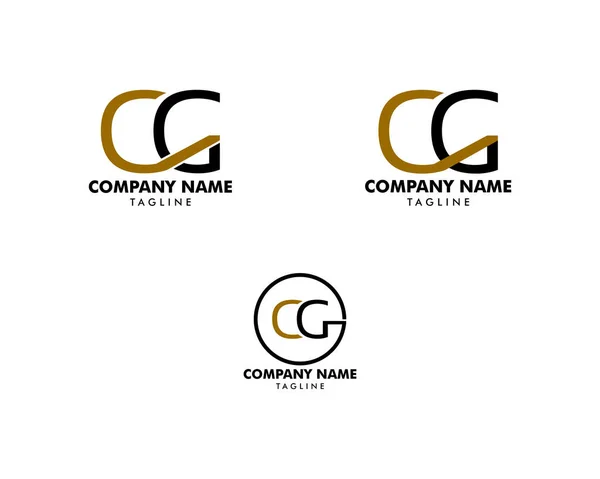 Σύνολο σχέδιο προτύπου λογότυπο Cg αρχικό γράμμα — Διανυσματικό Αρχείο