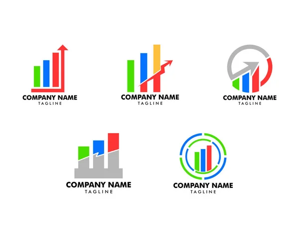 ビジネス統計ロゴ デザイン テンプレートを設定します。 — ストックベクタ