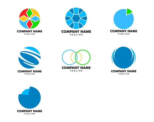 Set van abstracte cirkel logo — Stockvector