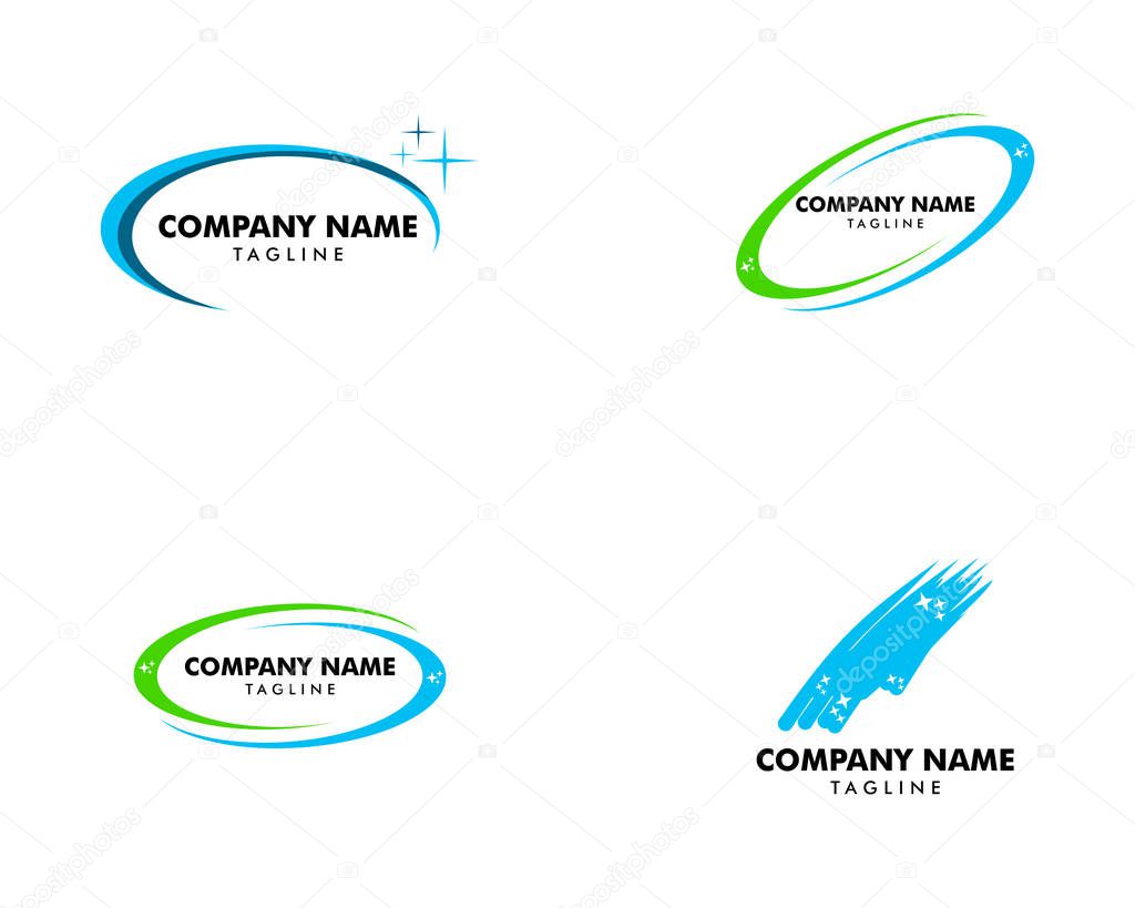 Set of Cleaning Service Business logo design