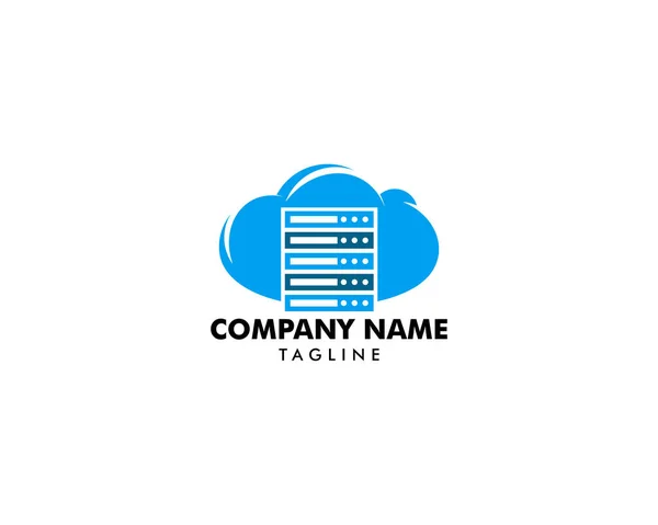 Bulut sunucu bilgisayar Logo tasarım şablonu — Stok Vektör