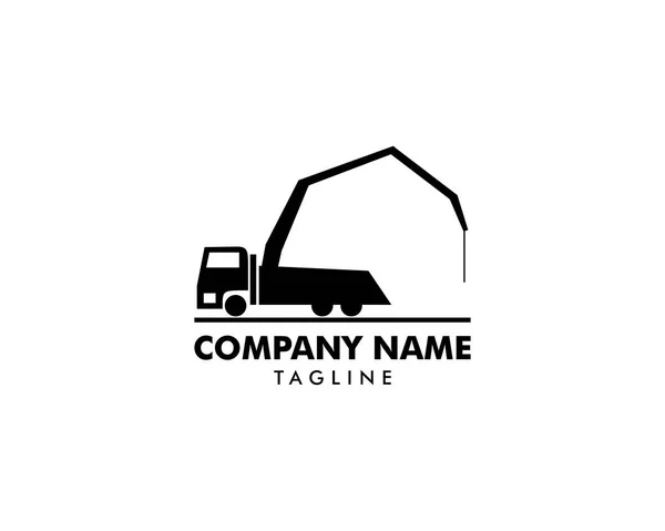 Čerpadlo na beton truck siluety logo ikonu — Stockový vektor