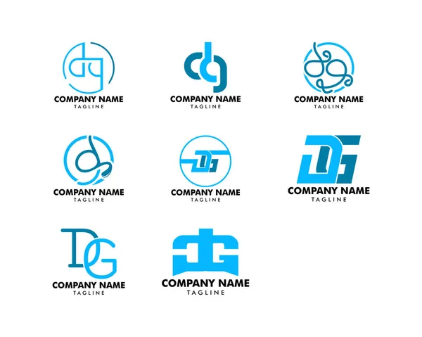 Ensemble de modèles initiaux de conception du logo de la DG — Image vectorielle