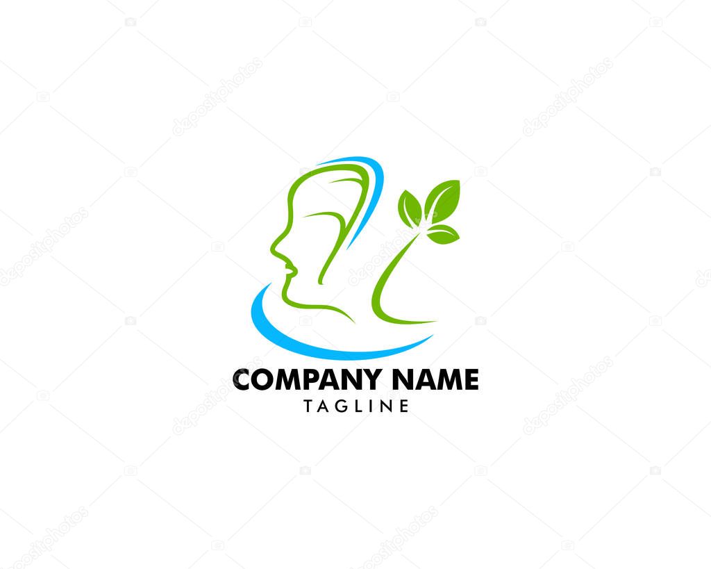 Logo dermatology skin medical or cosmetology clinic
