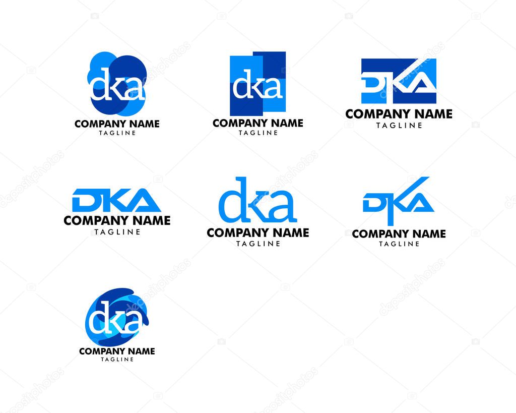Set of Initial Letter DKA Logo Template Design