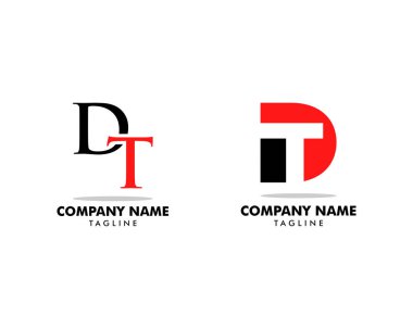 İlk Harf Dt Logo Şablon Tasarımı Seti