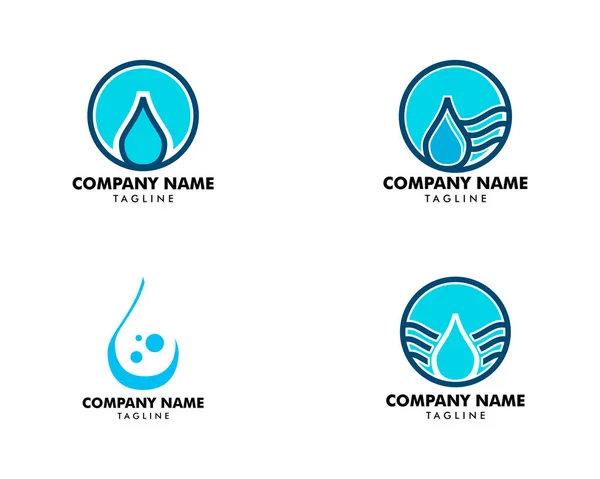 Conjunto de agua gota logotipo diseño elemento vector ilustración icono gotita energía naturaleza — Archivo Imágenes Vectoriales