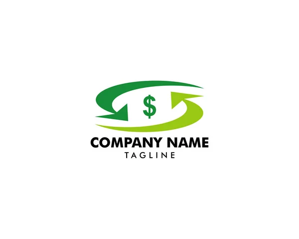 Modelo de logotipo de câmbio, design de vetor de câmbio, setas de câmbio e logotipo do dólar — Vetor de Stock