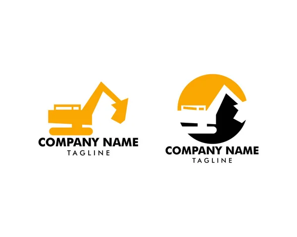 Ensemble de modèle de logo vectoriel d'excavatrice, logo pour l'équipement lourd, construction, industriel — Image vectorielle