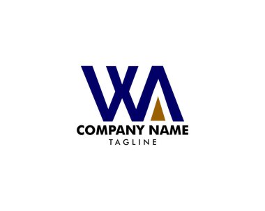 İlk harf Wa Logo tasarım şablonu